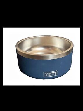 Yeti Boomer 4-32 Oz Stainless Steel Dog Bowl - Navy Blue Nonslip Base, Engraved